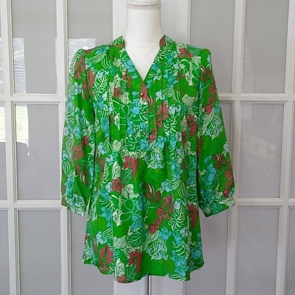 Elizabeth McKay Tops - Elizabeth McKay Charlotte Silk Popover Blouse Size - 2